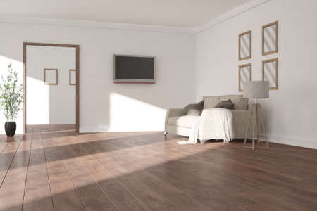 Modern interior design. 3D illustrationの写真素材