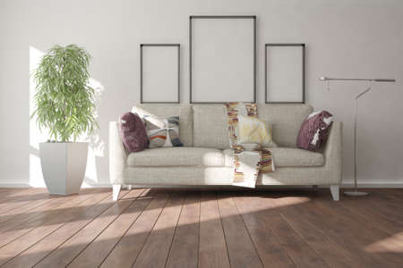 Modern interior design. 3D illustration