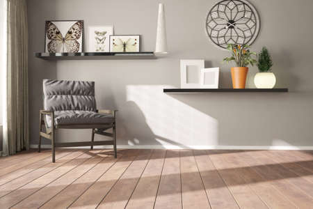 Modern interior design. 3D illustrationの写真素材