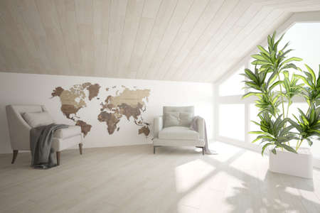 Modern interior design. 3D illustrationの写真素材