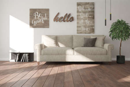 Modern interior design. 3D illustration