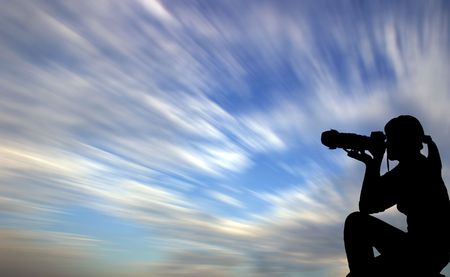 Silhouette, people, young, female, の写真素材