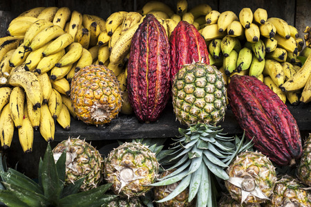 Latin America Fruit street market, Ecuadorの写真素材