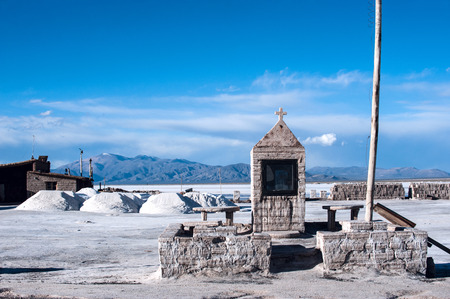 Salinas Grandes on Argentina Andes is a salt desert in the Jujuy Province. It is of industrial importance for its sodium and potassium mines. Salar de Uyuni is also located in the same regionの写真素材