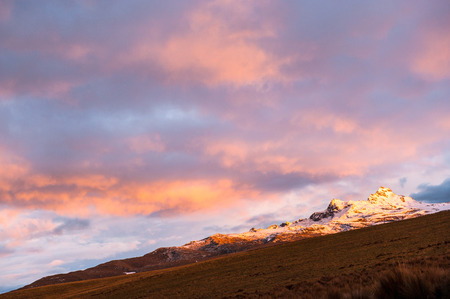 Sunset on the mighty Altar Volcano. Ecuadorの写真素材