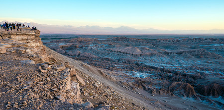 ATACAMA DESERT, CHILE - 7 DEC, 2014: Tourists make pictures in the Atacama desert, Chile. Atacama Desert proper occupies 105,000 square kilometresのeditorial素材