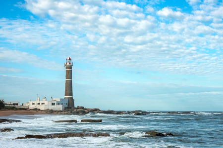 Lighthouse in Jose Ignacio near Punta del Este, Atlantic Coast, Uruguayの写真素材