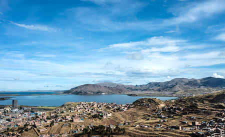 Puno on the Lake Titicaca, Peruの写真素材