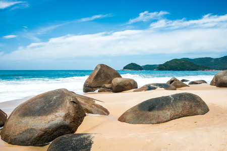 Beach in Trinidade - Paraty, Rio de Janeiro state, Brazilの写真素材