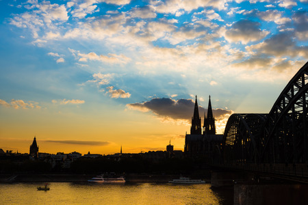 Cologne Cathedral at sunsetの写真素材