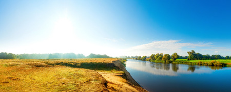 Beautiful landscape with riverの写真素材