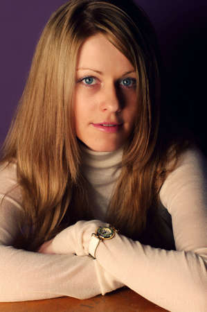 Pretty yuong woman with long hairの写真素材