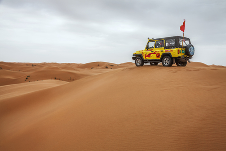 four wheel car  in the desertのeditorial素材