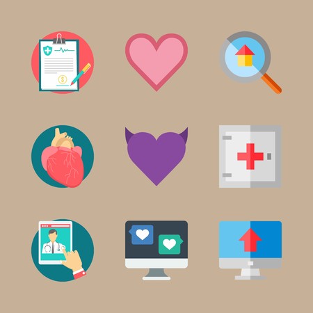 icon set about medical with medicine, computer and medical appのイラスト素材