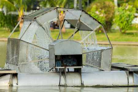 Water turbine - Chaipattana in the public park.の写真素材
