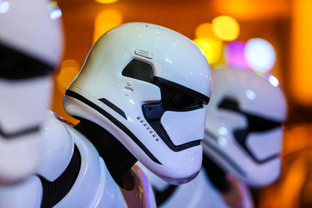 Bangkok, Thailand - 19 December 2015 : Stormtroopers in Starwars 7 : The force awakens at Central world, Bangkok, Thailand.のeditorial素材