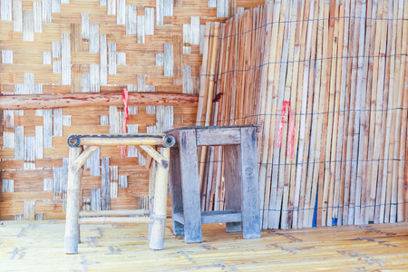 inside of Bamboo hut of Thailand.の写真素材