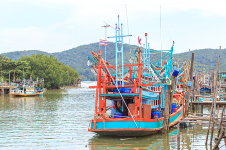 Chantaburi, Thailand. - July 18, 2016 : Boat of fisherman at Chantaburi, Thailand.のeditorial素材
