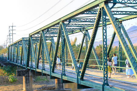 Maehongson, Thailand. - February 21, 2017 : Memorial bridge at Mae Hong Son province, Thailand.のeditorial素材