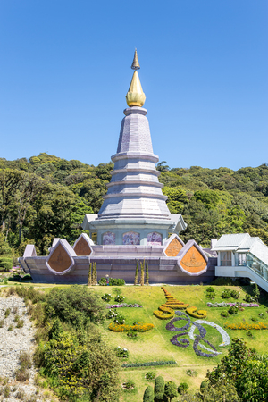 Chiangmai, Thailand. - February 23, 2017 : Landmark landscape pagoda in doi Inthanon national park at Chiangmai Thailand.のeditorial素材