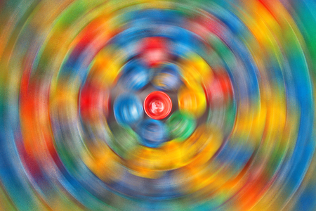 Abstract image of colorful radial circle of glass of art paint.の写真素材