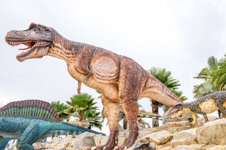 Pattaya,Thailand - 4 August 2018: Sculpture of a Dinosaur Valley model in  Suan Nongnooch Pattaya.のeditorial素材