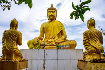 Tak, Thailand. - October 13, 2019 : Buddha statue at the mountain of "LerGuaDa" or "Ler Gwa Dor" Tak province, Thailand, Asia.のeditorial素材