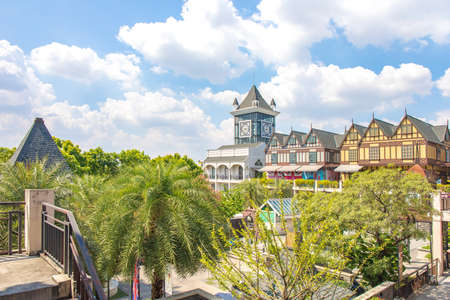 Bangkok, Thailand. - July 28, 2017 : Pickadaily Bangkok shopping mall in English Europe style, Vintage shopping mall and locate on Onnuch, Bangkok, Thailand.のeditorial素材