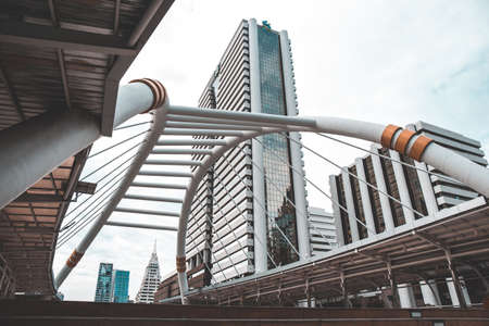 Bangkok, Thailand. - May 21, 2016 : interchange skywalk to transit between Sky Transit (BTS) and Bus Rapid Transit (BRT) at Chong Nonsi, Bangkok, Thailand.のeditorial素材