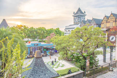 Bangkok, Thailand. - July 28, 2017 : Pickadaily Bangkok shopping mall in English Europe style, Vintage shopping mall and locate on Onnuch, Bangkok, Thailand.のeditorial素材