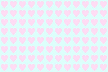 Pastel pink color of heart shape on the pastel blue background textured. in seamless pattern.の写真素材