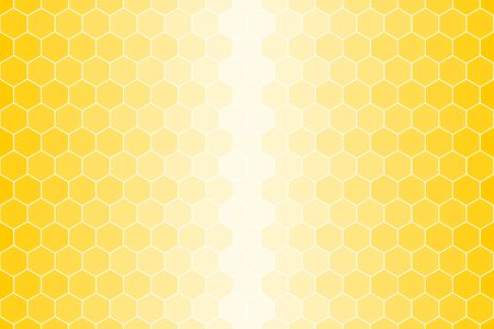 Honeycomb or honey Grid tiled for background or Hexagonal cell texture. in color yellow or gold with white border gradient.の写真素材