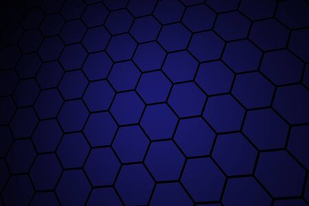 Honeycomb Grid tile random background or Hexagonal cell texture. in color purple or violet with dark or black gradient. Tecnology concept.の写真素材