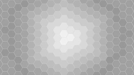 Honeycomb Grid tiled background or Hexagonal cell texture. in color black or dark with gradient from center or middle.の写真素材