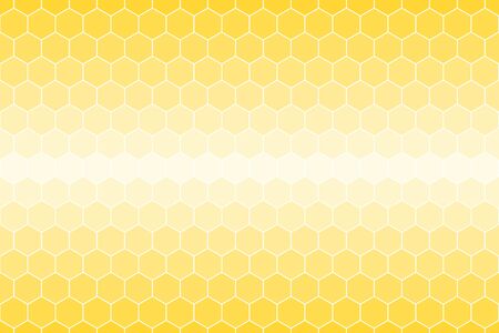 Honeycomb or honey Grid tiled for background or Hexagonal cell texture. in color yellow or gold with white border gradient.の写真素材