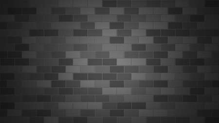 Brick dark background cell texture. With vignette dark border gradient shadow. Black and White tone.の写真素材