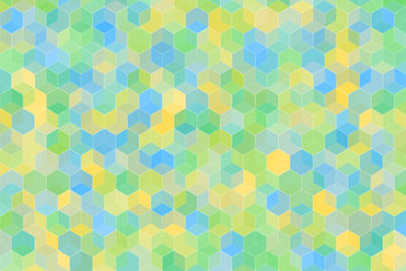 Cube square box or Honeycomb Grid tiled with random colorful color for background.の写真素材