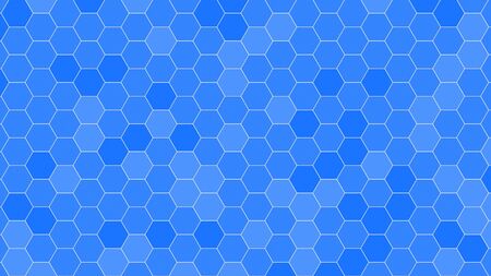 Honeycomb or Honey Grid tiled background of of light blue. Hexagonal cell texture.の写真素材