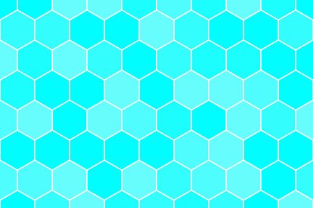 Honeycomb or Honey Grid tiled background of bright blue azure color. or cell texture. for use as background.の写真素材