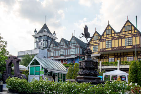 Bangkok, Thailand. - April 02, 2017 : Pickadaily Bangkok shopping mall in English Europe style, Vintage shopping mall and locate on Onnuch, Bangkok, Thailand.のeditorial素材