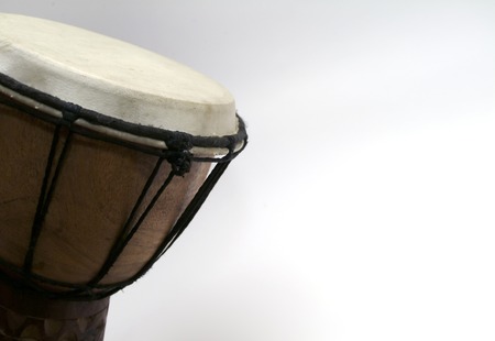 djembe drum with white copy spaceの写真素材