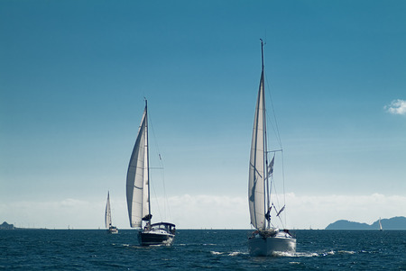 sailing ships on a cloudy day near ground