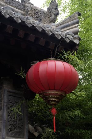 Chinese ancient buildings and lanternsの写真素材