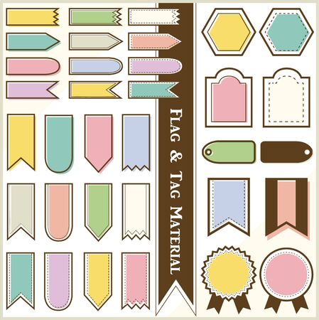Flag & Tag Material (Color)のイラスト素材
