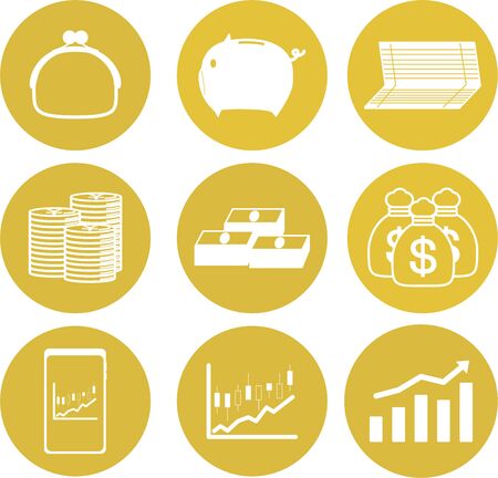 Savings Asset Management Image Icon Setのイラスト素材