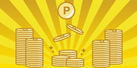 P Point Zakuzaku Coin Imageのイラスト素材