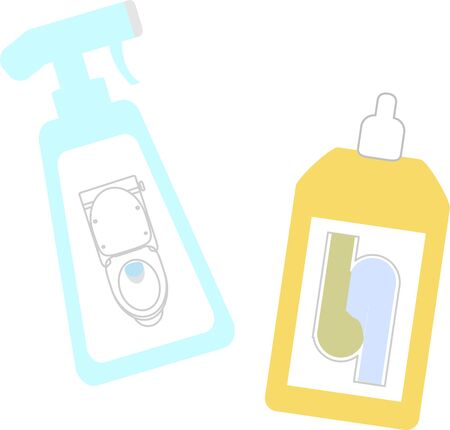 Toilet Detergent Spray Type & Liquid Typeのイラスト素材