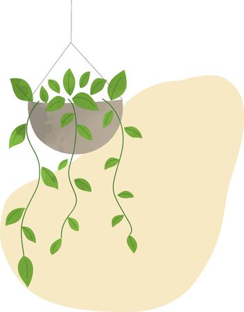 Hand-painted houseplants icon (watercolor style)のイラスト素材