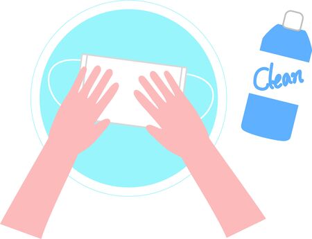 Mask presswashing (chlorine bleach)のイラスト素材
