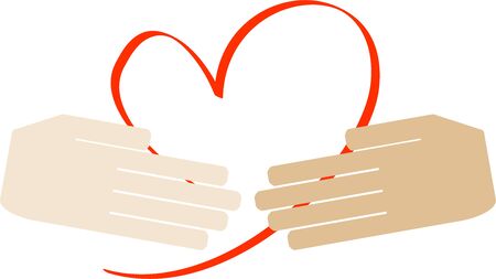 Image of loving handshake (air handshake)のイラスト素材